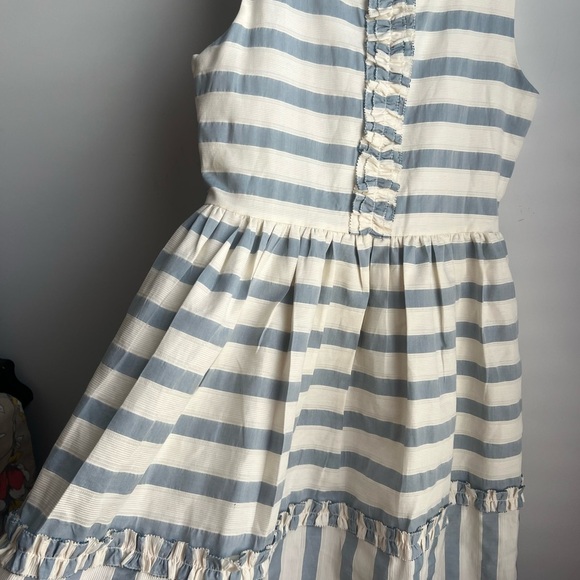 NWT Boden Blue & Cream Ruffled Tiered Sundress - Youth Size 13/14 - Picture 6 of 9